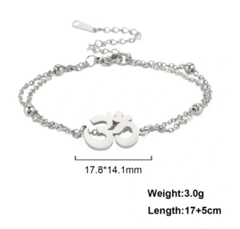 AUM-Symbol Edelstahl-Anhänger-Armband Verstellbar AUM-Symbol Edelstahl-Anhänger-Armband Verstellbar