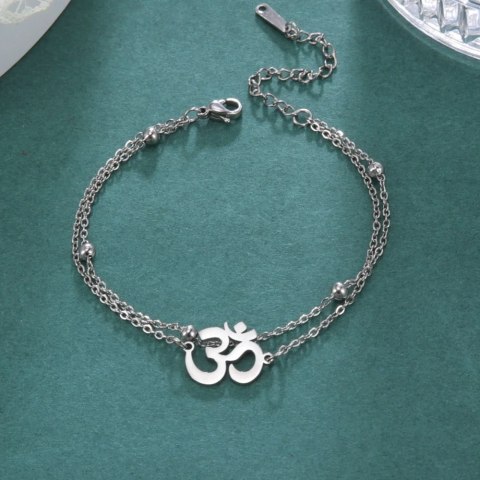 AUM-Symbol Edelstahl-Anhänger-Armband Verstellbar AUM-Symbol Edelstahl-Anhänger-Armband Verstellbar