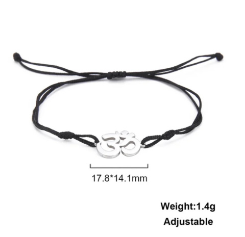 Edelstahl-Schnür-AUM-Armband verstellbar Schwarz Edelstahl-Schnür-AUM-Armband verstellbar Schwarz