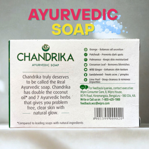 Ayurvedische Seife Chandrika 75g Stück Seife Ayurvedische Seife Chandrika 75g Stück Seife
