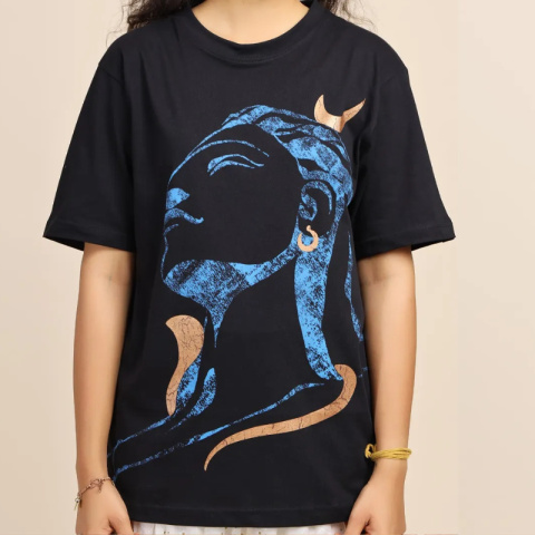 Adiyogi Abharanami - Schwarz-blaues T-Shirt ISHA UNISEX Adiyogi Abharanami - Schwarz-blaues T-Shirt ISHA UNISEX