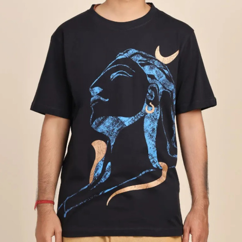Adiyogi Abharanami - Schwarz-blaues T-Shirt ISHA UNISEX Adiyogi Abharanami - Schwarz-blaues T-Shirt ISHA UNISEX