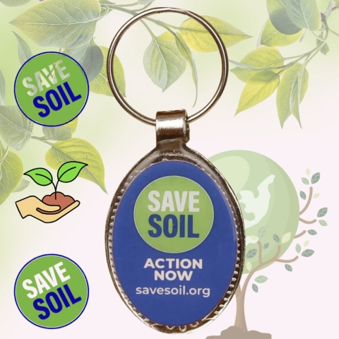 SAVE SOIL - ISHA Ovaler Schlüsselanhänger SAVE SOIL - ISHA Ovaler Schlüsselanhänger