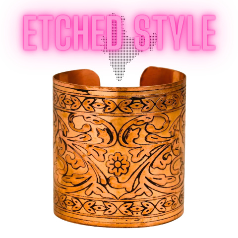 Geätztes COPPER STYLE Handdekoriertes und geätztes schönes ISHA Kupferarmband Geätztes COPPER STYLE Handdekoriertes und geätztes schönes ISHA Kupferarmband