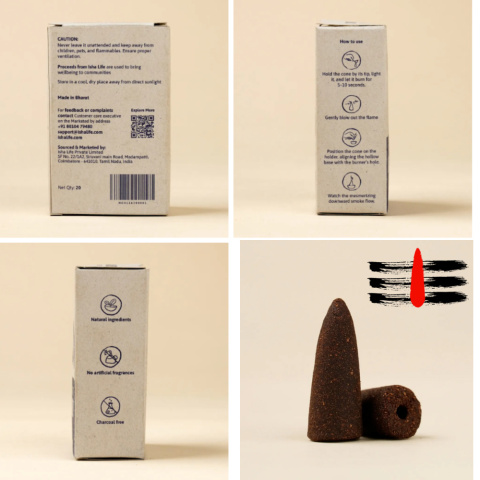 SANDALWOOD Konische Räucherstäbchen für Adiyogi Backflow 20 konische Räucherstäbchen SANDALWOOD Konische Räucherstäbchen für Adiyogi Backflow 20 konische Räucherstäbchen